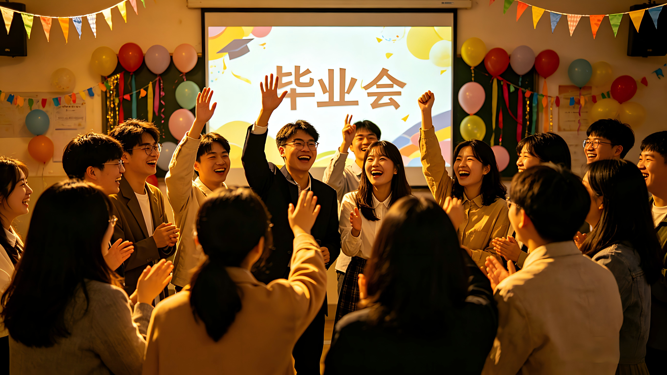 大学毕业晚会，我们班准备了半个月的节目没火，大屏互动环节先火了！