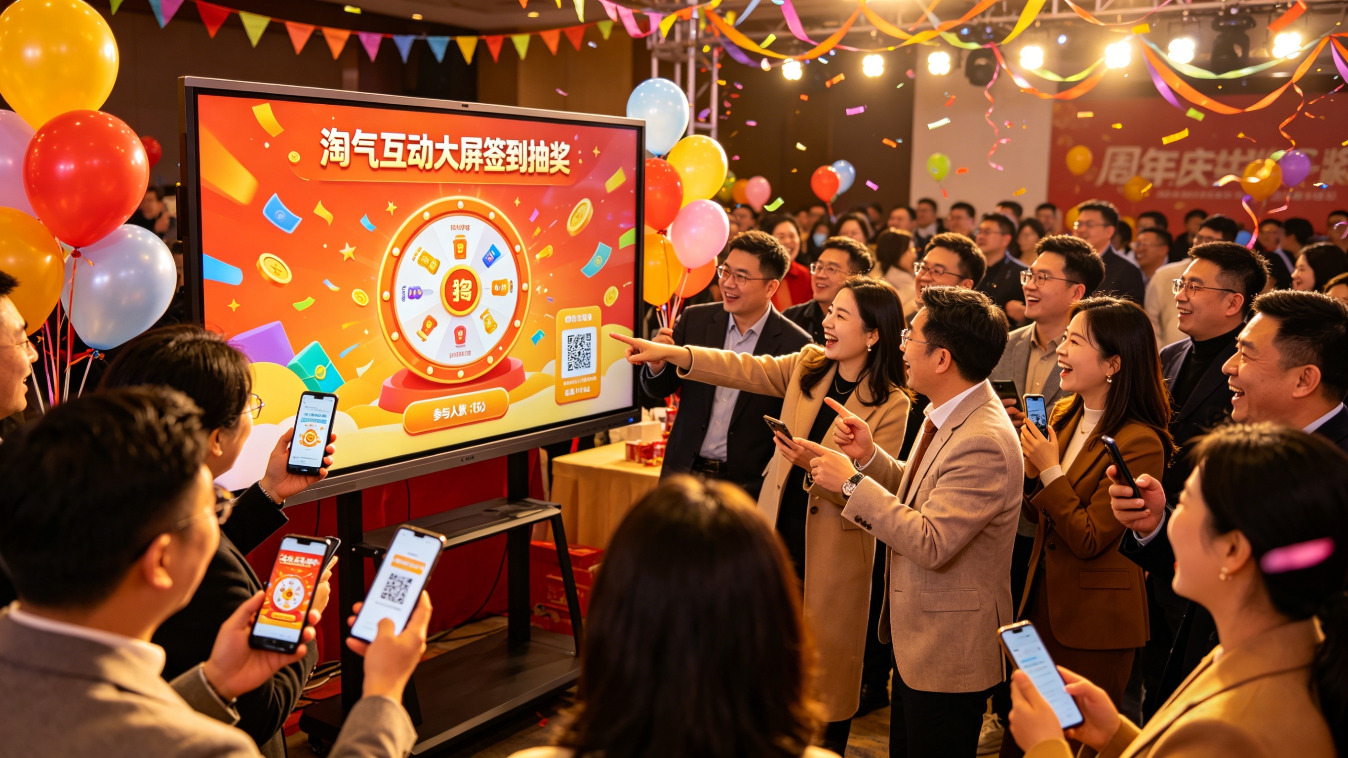 周年庆互动新方案：淘气互动活动现场大屏互动游戏系统，人气爆棚还新手友好！