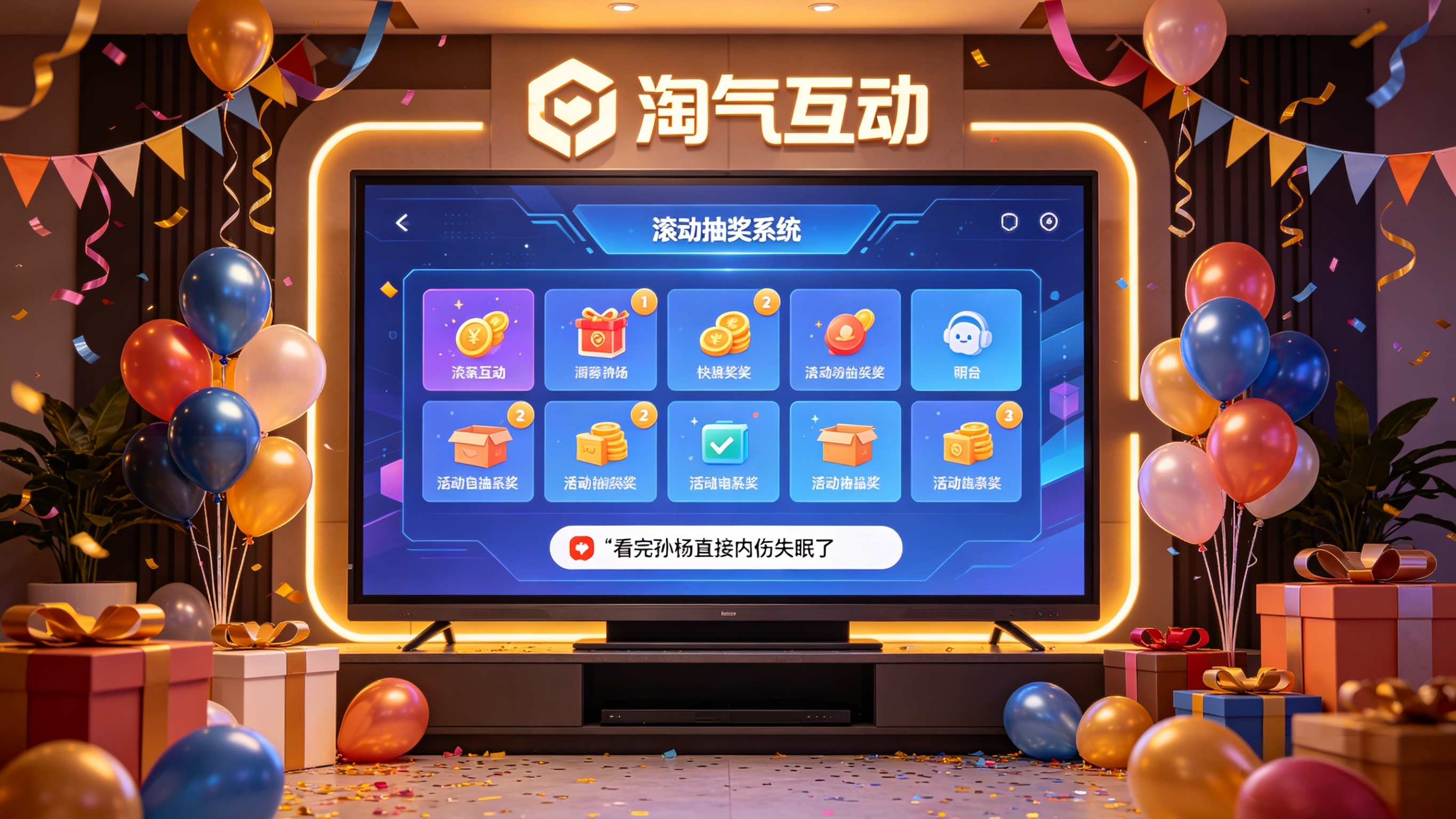 企业庆典策划必看：淘气互动活动现场大屏滚动抽奖系统，体验升级 + 轻量化双优势！