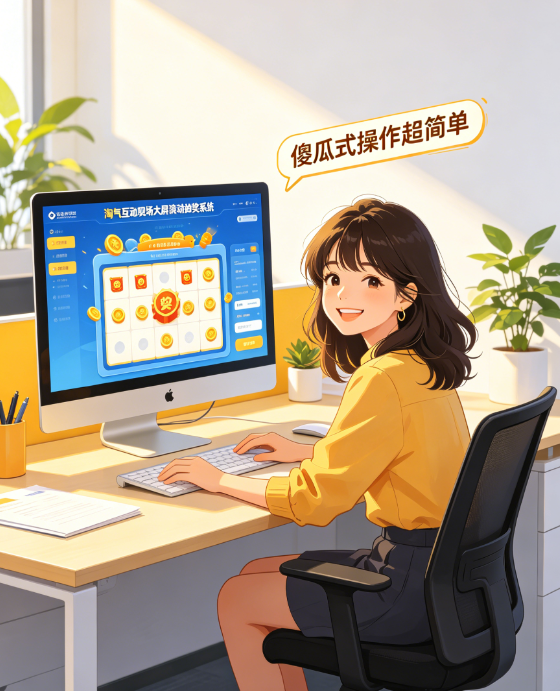 年会筹备怕复杂？淘气互动现场大屏滚动抽奖系统，傻瓜式操作超简单！
