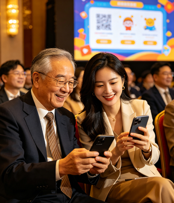 年会互动要简单？淘气互动大屏滚动抽奖系统，老人小孩都会玩！