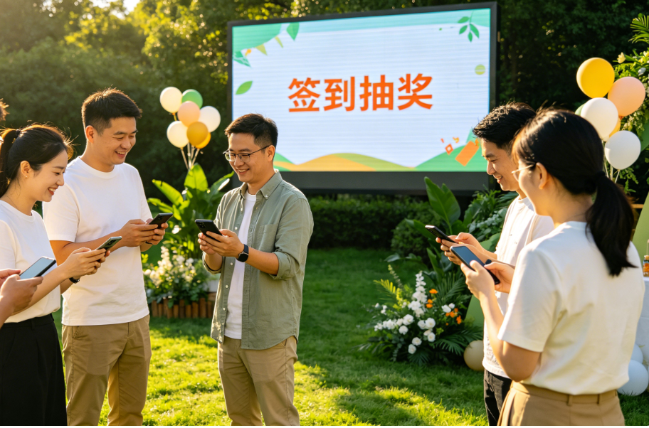团建想省时间？淘气互动现场大屏签到抽奖系统，分钟级设置超快速！