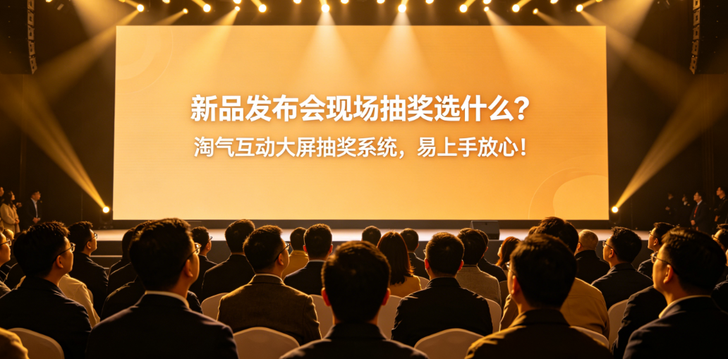 新品发布会现场抽奖选什么？淘气互动大屏抽奖系统，易上手放心！