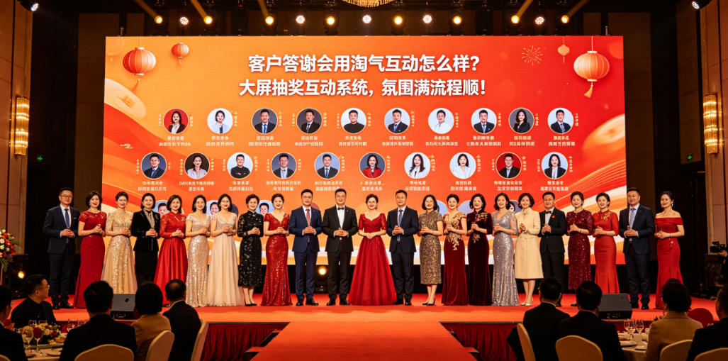 客户答谢会用淘气互动怎么样？大屏抽奖互动系统，氛围满流程顺！