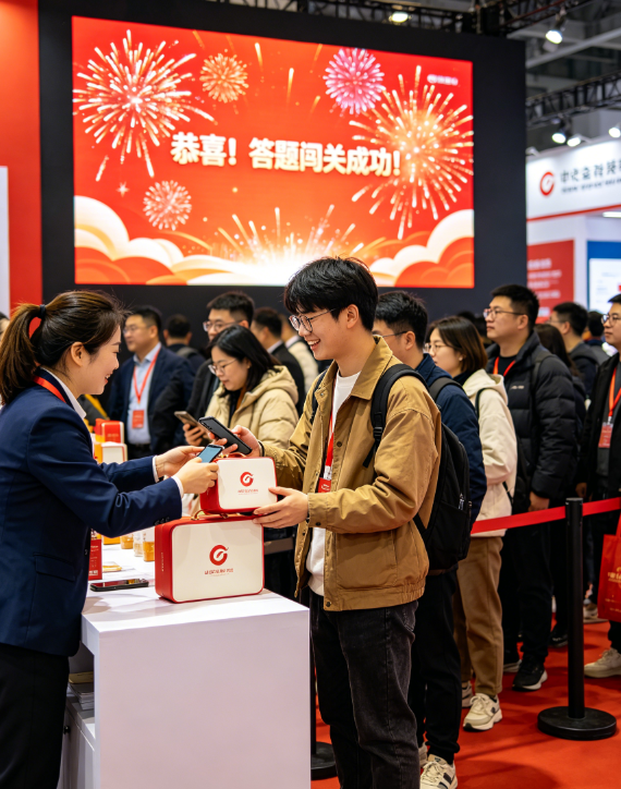展会没人停留？淘气互动现场大屏答题互动系统，答题赢礼品超留住人！