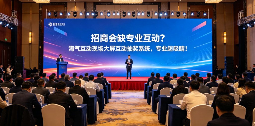 招商会缺专业互动？淘气互动现场大屏互动抽奖系统，专业超吸睛！