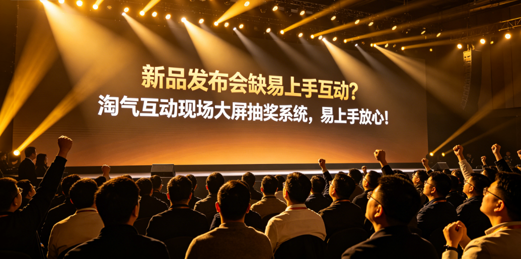 新品发布会缺易上手互动？淘气互动现场大屏抽奖系统，易上手放心！