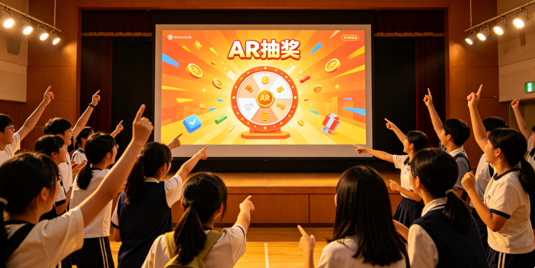 校园抽奖要新颖？淘气互动现场大屏互动抽奖系统，AR 抽奖超炫酷！