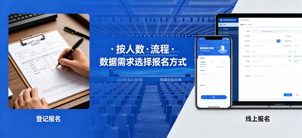 论坛峰会选手工报名收集还是线上报名表？要看人数、流程和数据要求