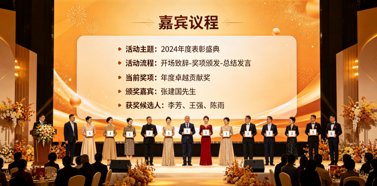 嘉宾议程展示怎么接进表彰颁奖活动流程？从入场到复盘都要考虑