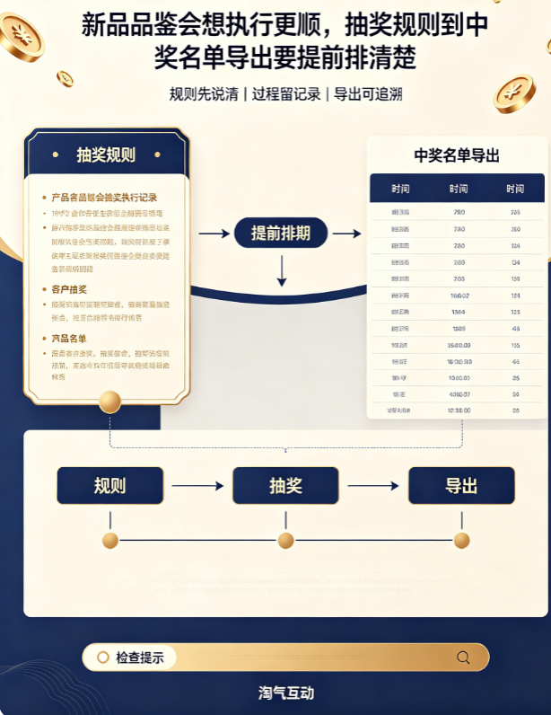新品品鉴会想执行更顺，抽奖规则到中奖名单导出要提前排清楚