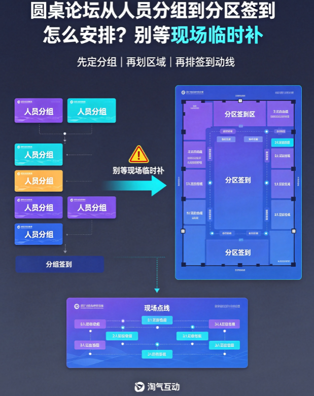 圆桌论坛从人员分组到分区签到怎么安排？别等现场临时补