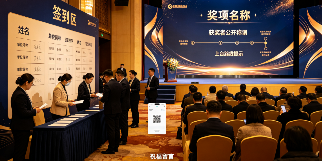 表彰颁奖活动现场参与感不强怎么办？签到墙和大屏互动这样安排