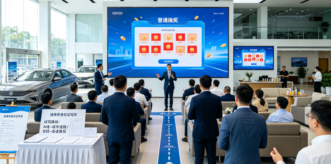 4S店试驾活动普通抽奖和巨幕抽奖怎么选？先看屏幕距离和主持节奏