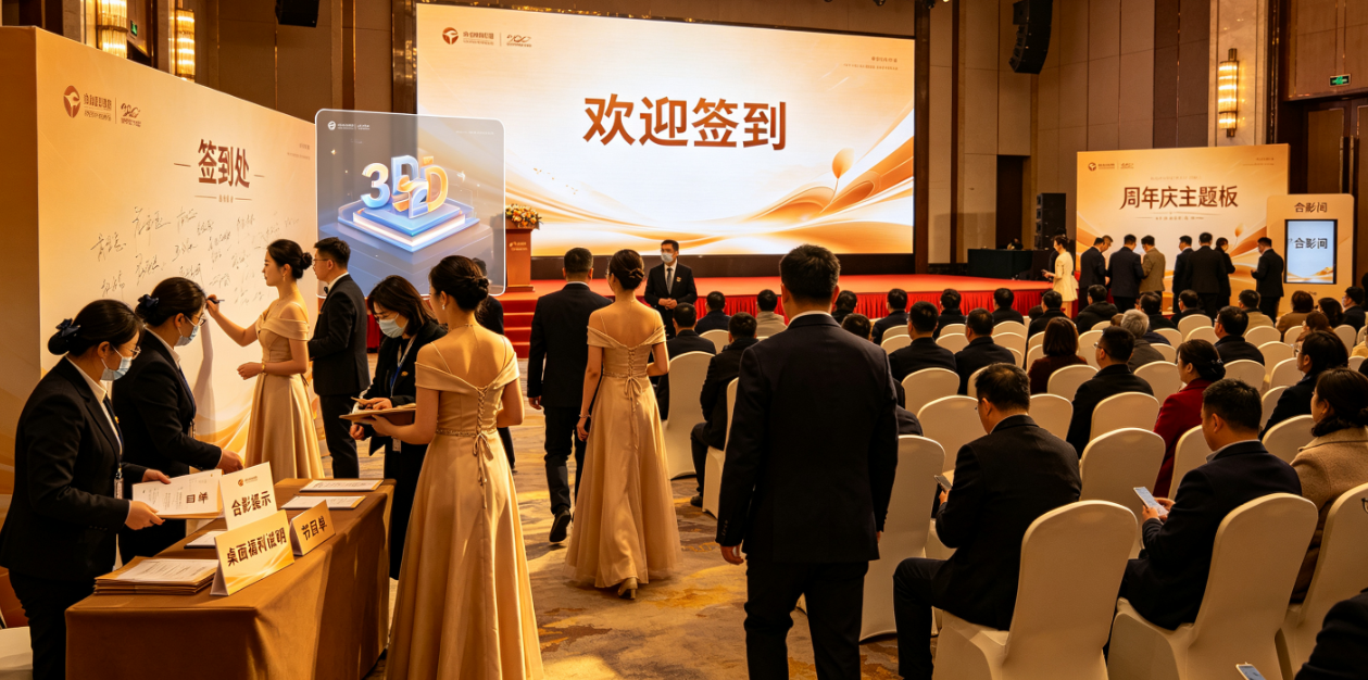 周年庆活动签到墙和3D签到怎么选？入场人数和展示效果要一起看
