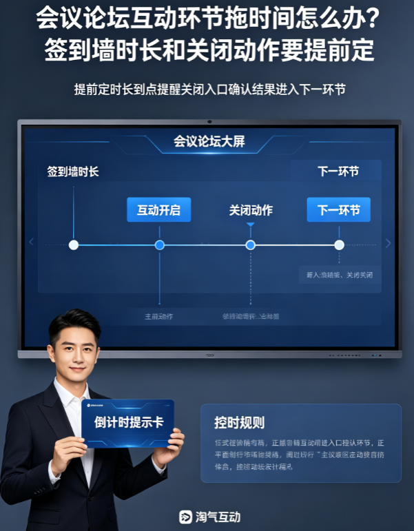 会议论坛互动环节拖时间怎么办？签到墙时长和关闭动作要提前定