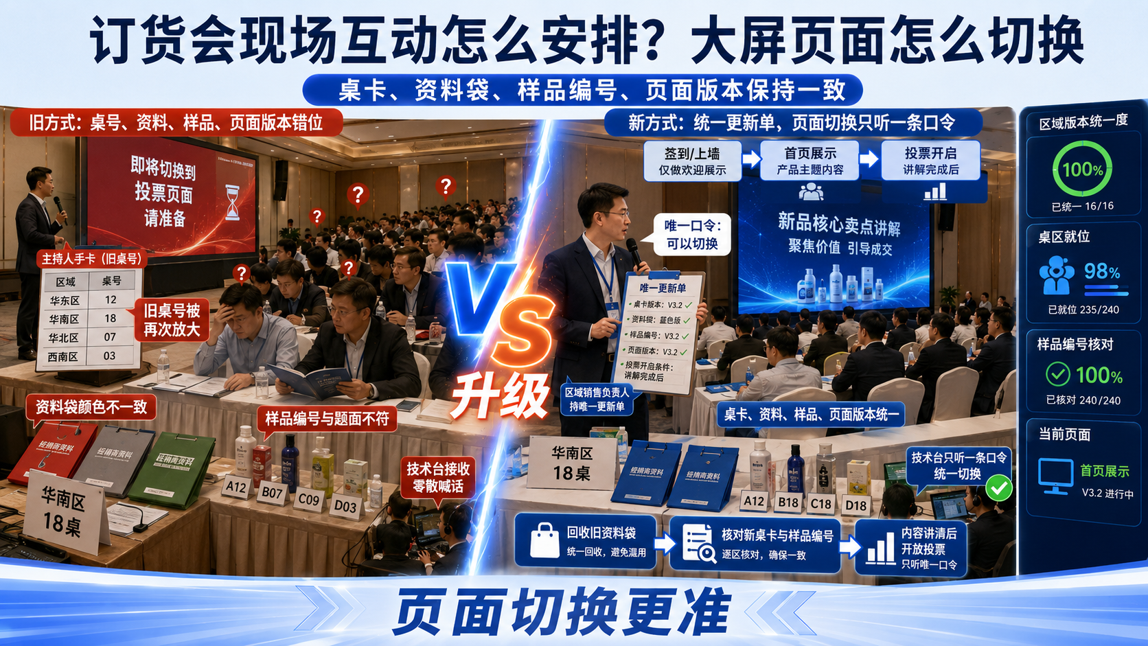 订货会现场互动怎么安排？大屏页面怎么切换