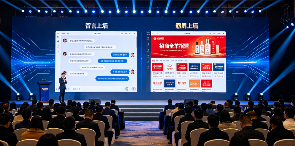 招商加盟会 留言上墙和霸屏上墙有什么区别？招商加盟会要按现场节奏选择