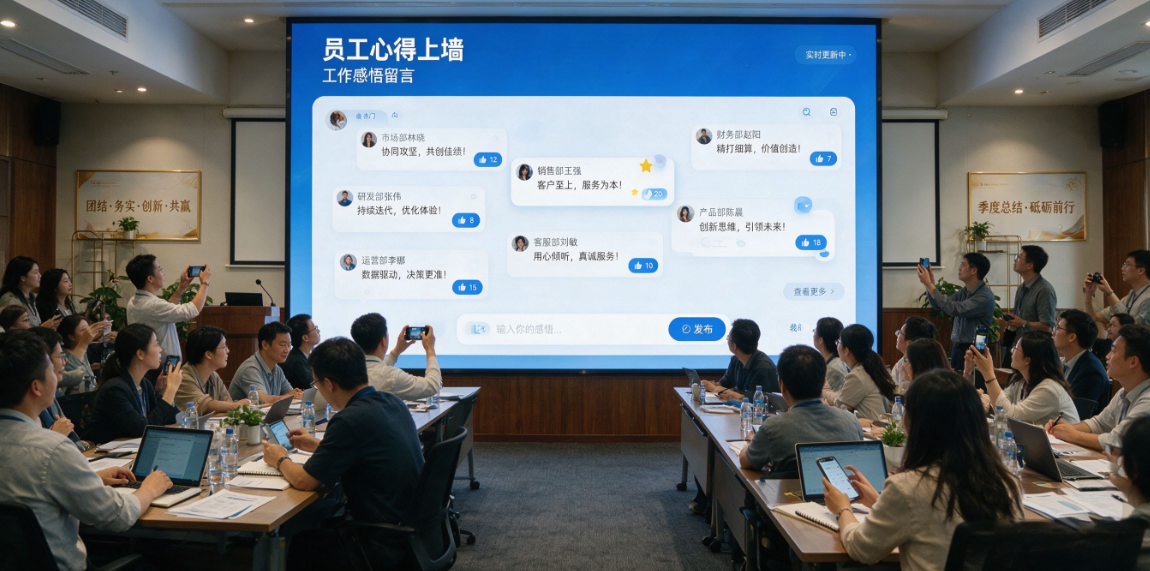 企业季度总结会怎么开不沉闷？大屏互动盘活复盘氛围