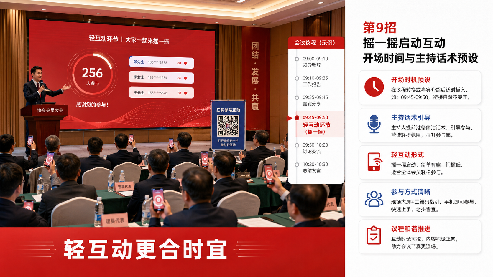 协会会员大会里的摇一摇怎么用？开放时机和主持提示要提前定