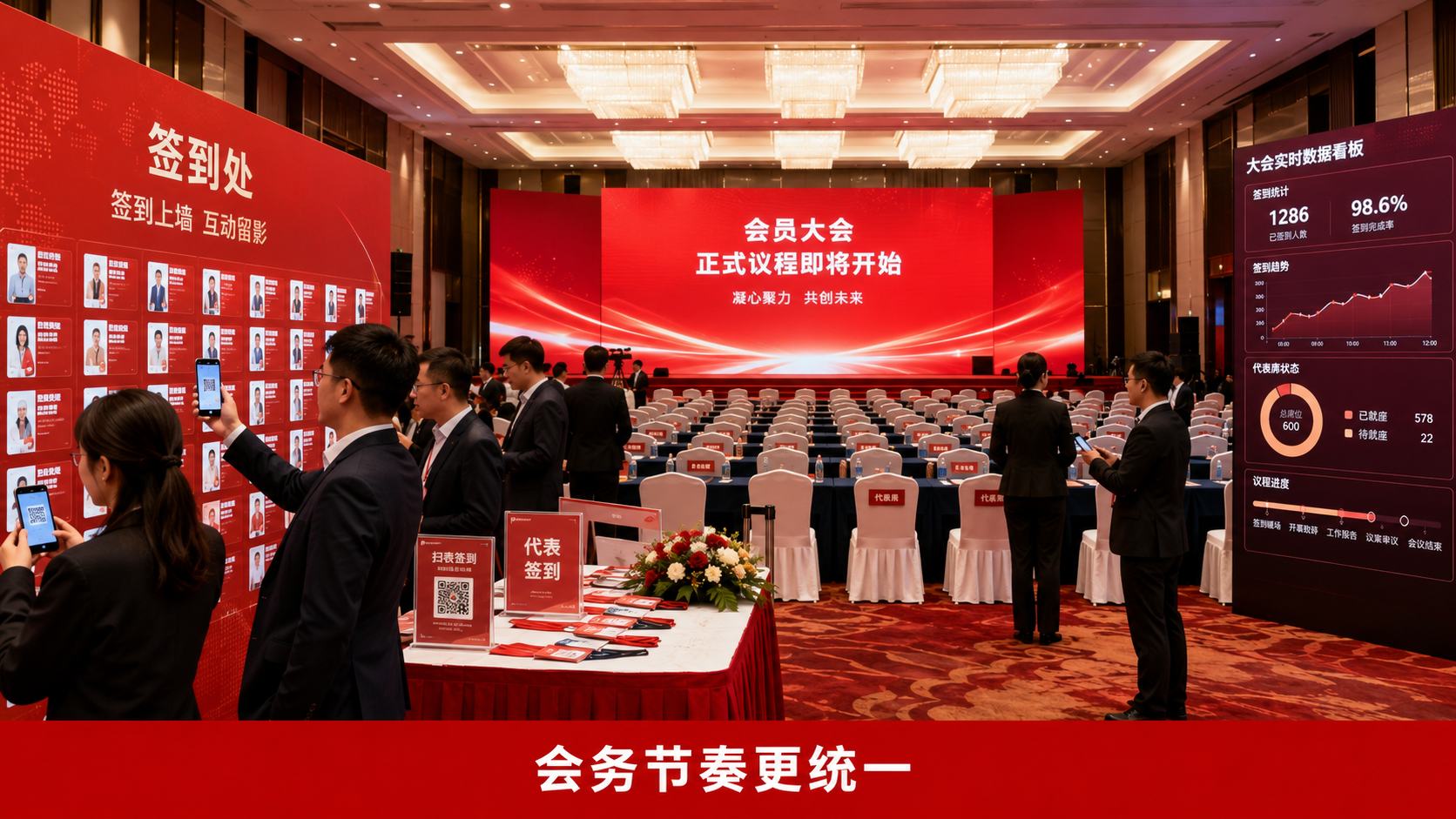 会员大会签到与上墙为什么容易断节？先理顺议程顺序再处理代表席