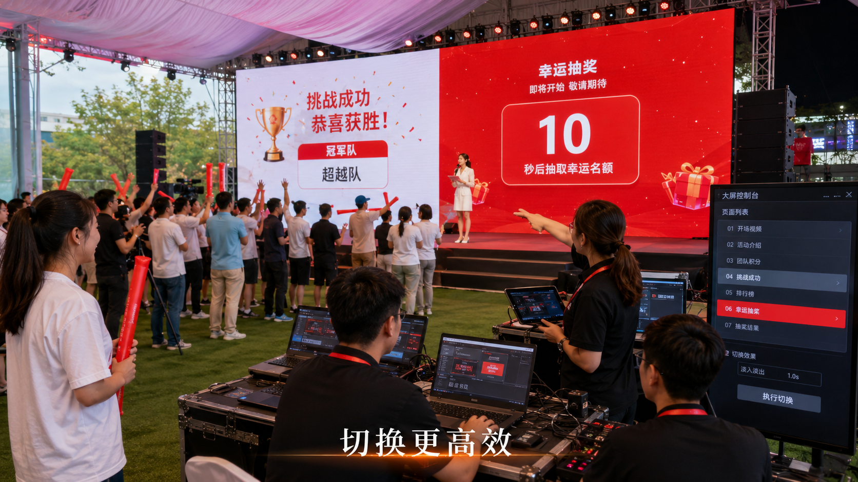 团建活动大屏页面怎么排？大屏页面怎么切换