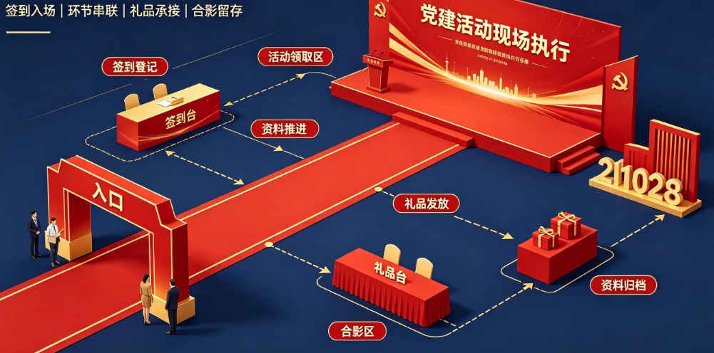 党建活动现场执行怎么串？礼品台怎么接住