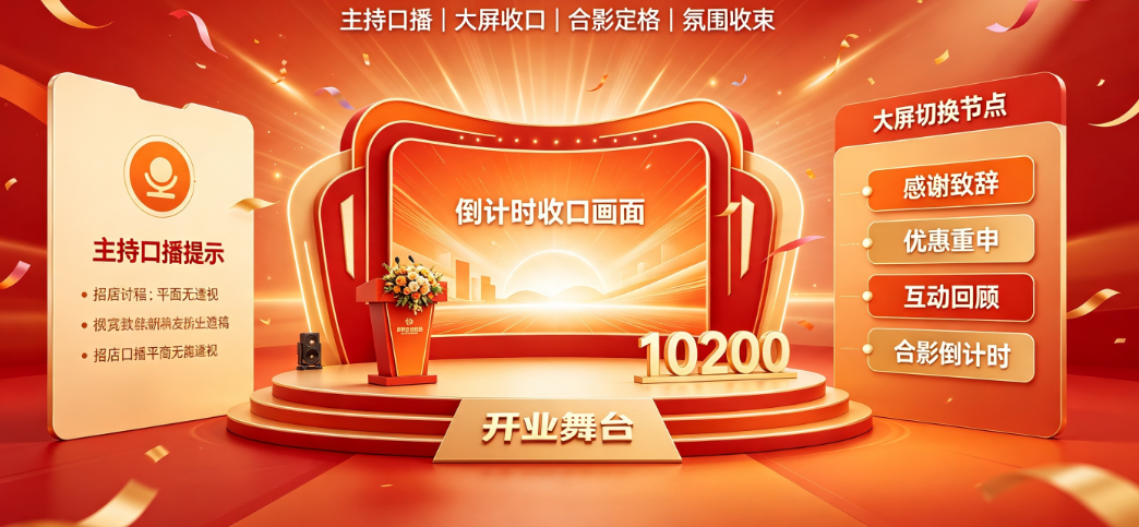 开业活动收口环节怎么安排？主持口播怎么安排