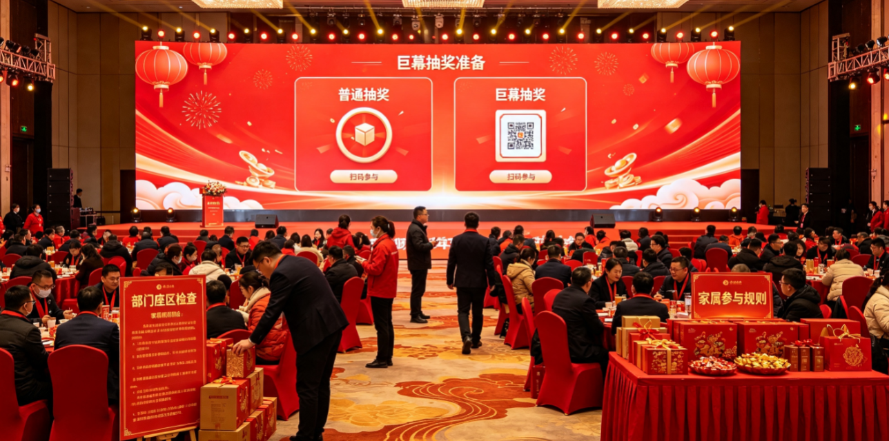 企业年会用普通抽奖与巨幕抽奖前要检查什么？盯住部门座区和家属同行