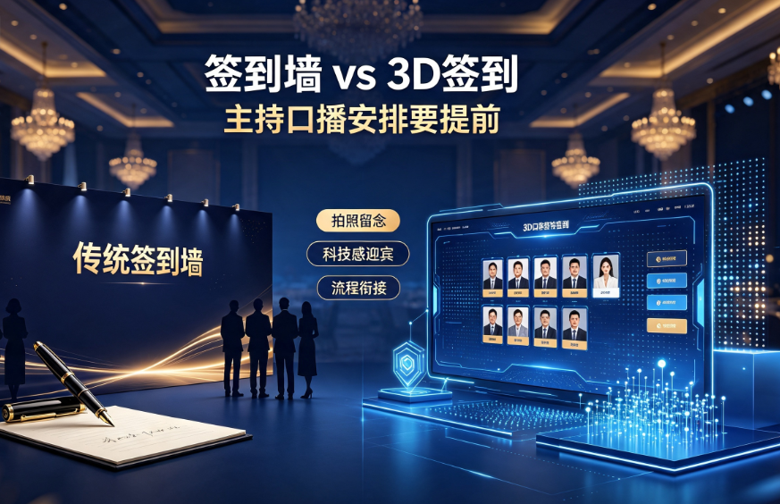 客户答谢会签到墙和3D签到怎么选？主持口播怎么安排