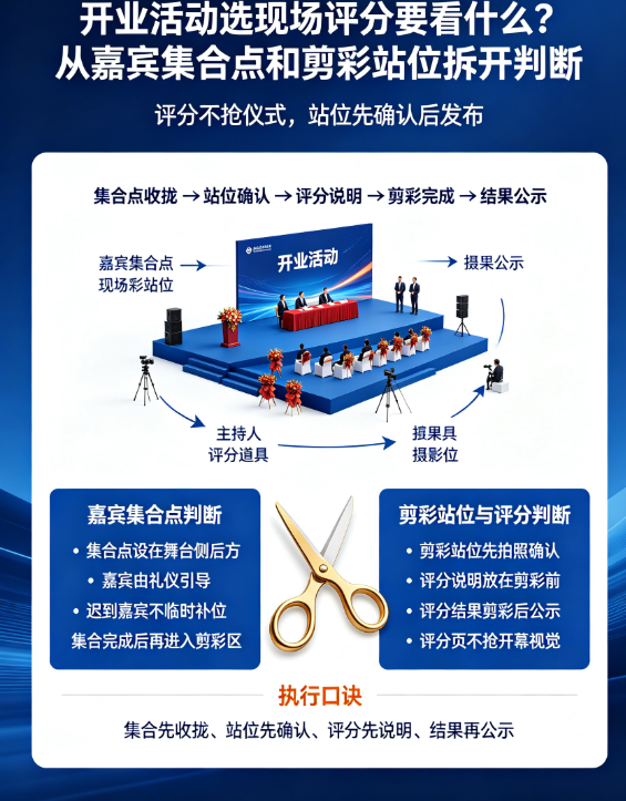 开业活动选现场评分要看什么？从嘉宾集合点和剪彩站位拆开判断