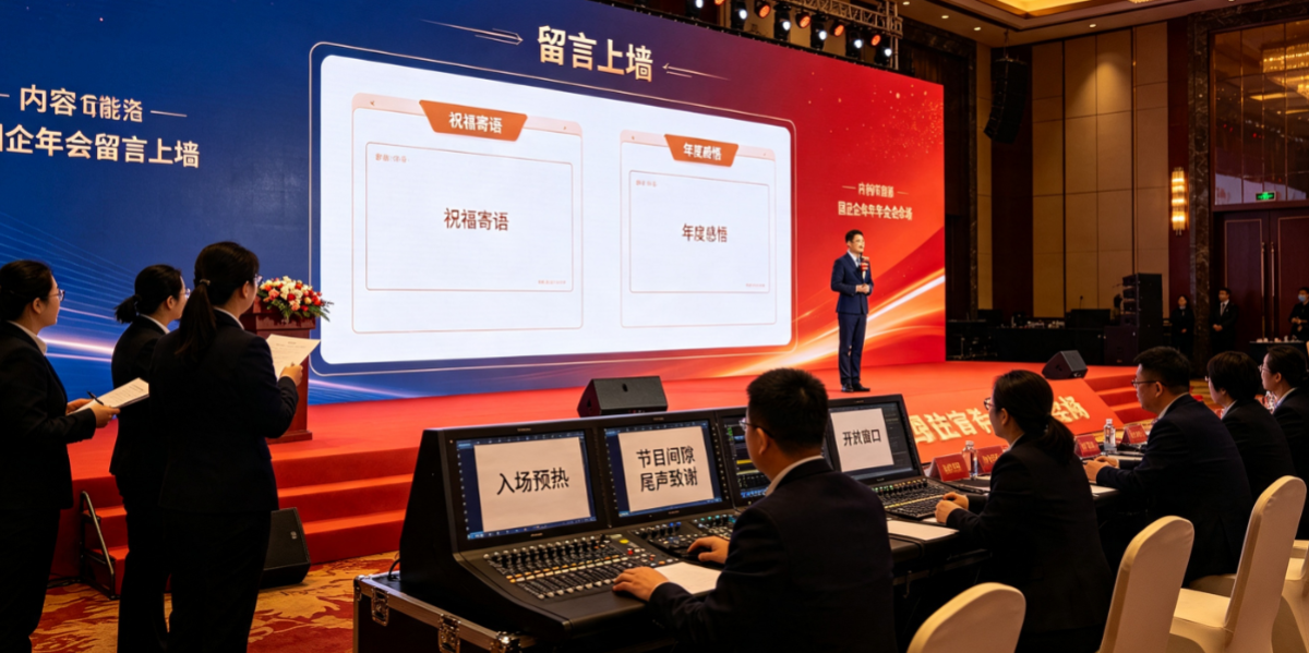 国企年会里的留言上墙怎么用？开放时机和主持提示要提前定