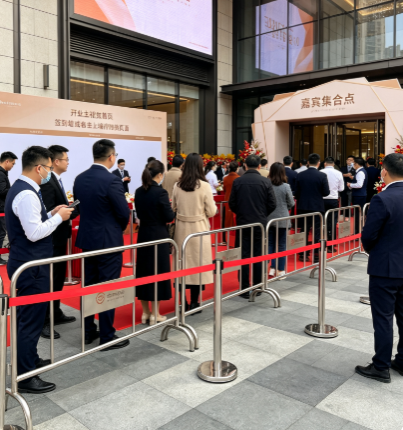 开业活动到了嘉宾集合点这一步，首页、签到和上墙怎样接住入口围栏？