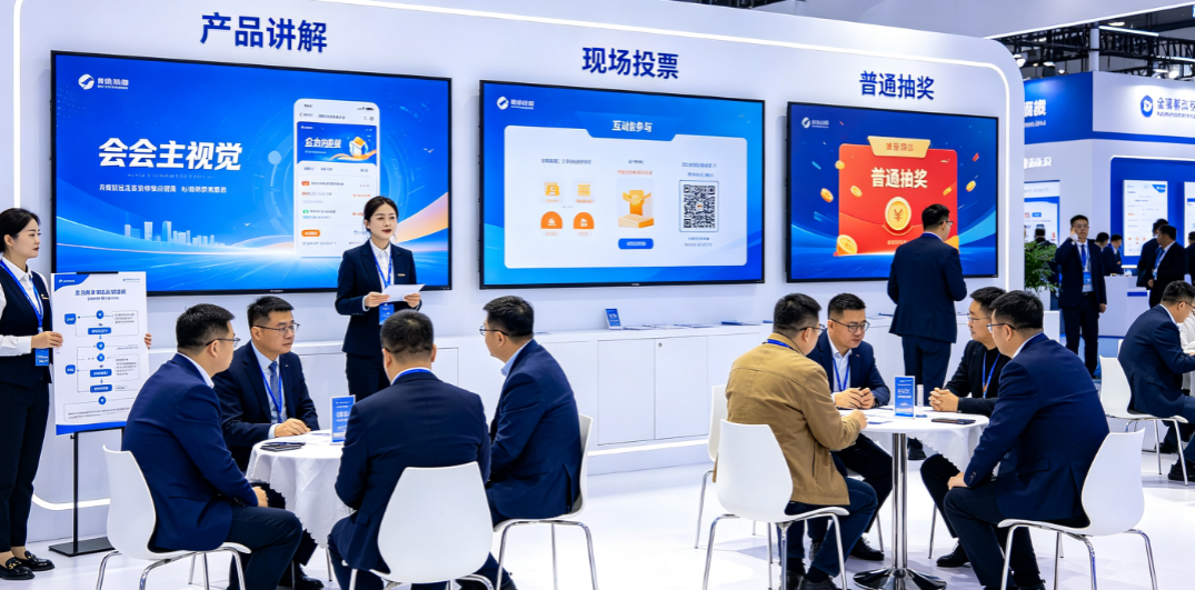 展会活动轮到洽谈区时，投票与普通抽奖如何配合讲解时段？