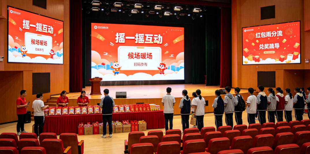 校园活动到了节目候场这一步，摇一摇与红包雨怎样接住奖品台？