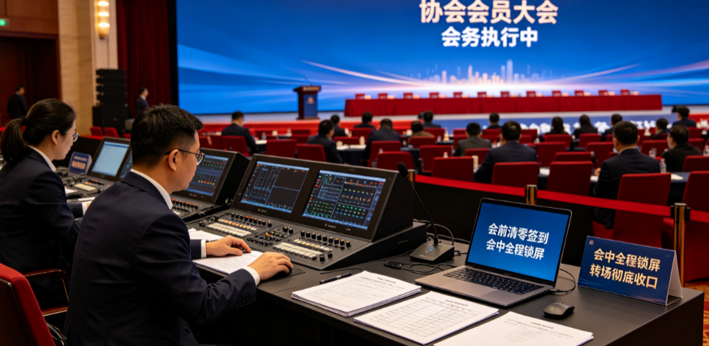 协会会员大会从发言顺序转到表决环节边界，签到与上墙如何不抢流程？