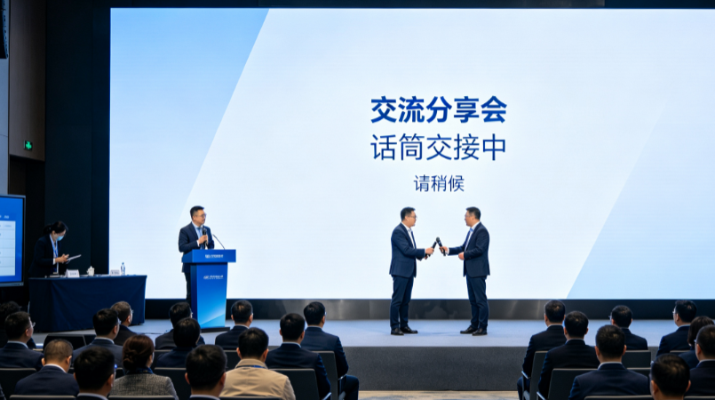 行业交流会在话筒交接和茶歇回场之间，巨幕抽奖与首页如何完成现场过渡？