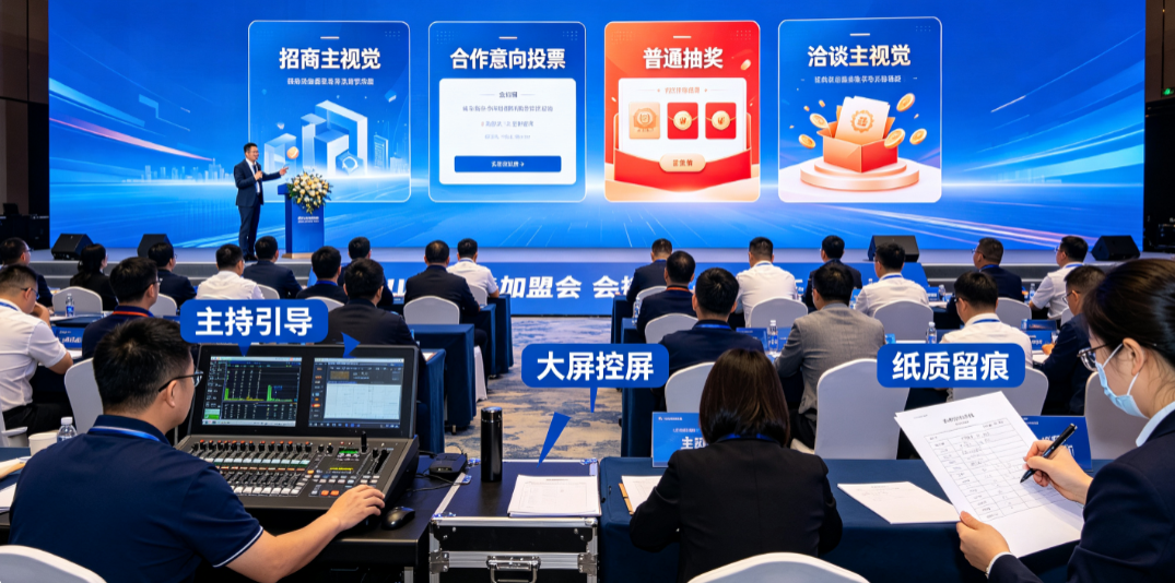招商加盟会主持人与控屏怎么配合？纸质记录怎么承接