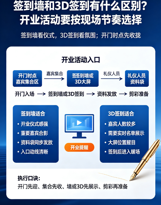 签到墙和3D签到有什么区别？开业活动要按现场节奏选择
