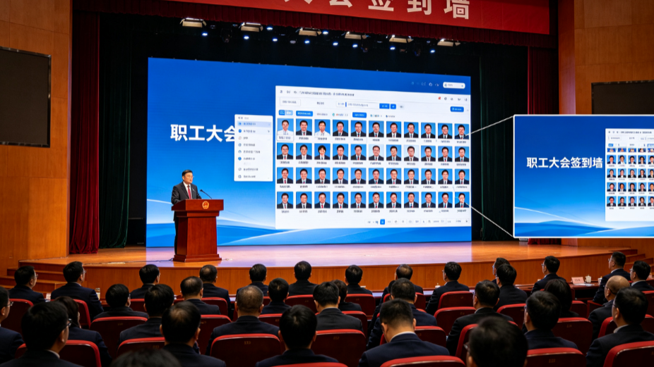职工大会签到墙怎么安排？现场人员怎么配合