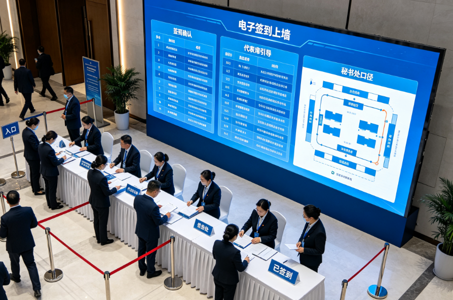  协会会员大会秘书处确认口径进入忙点时，签到与上墙怎样接到代表席？