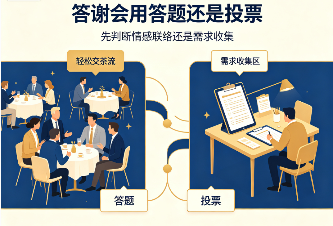 客户答谢会用答题还是投票？先看客户是来联络感情还是来提需求