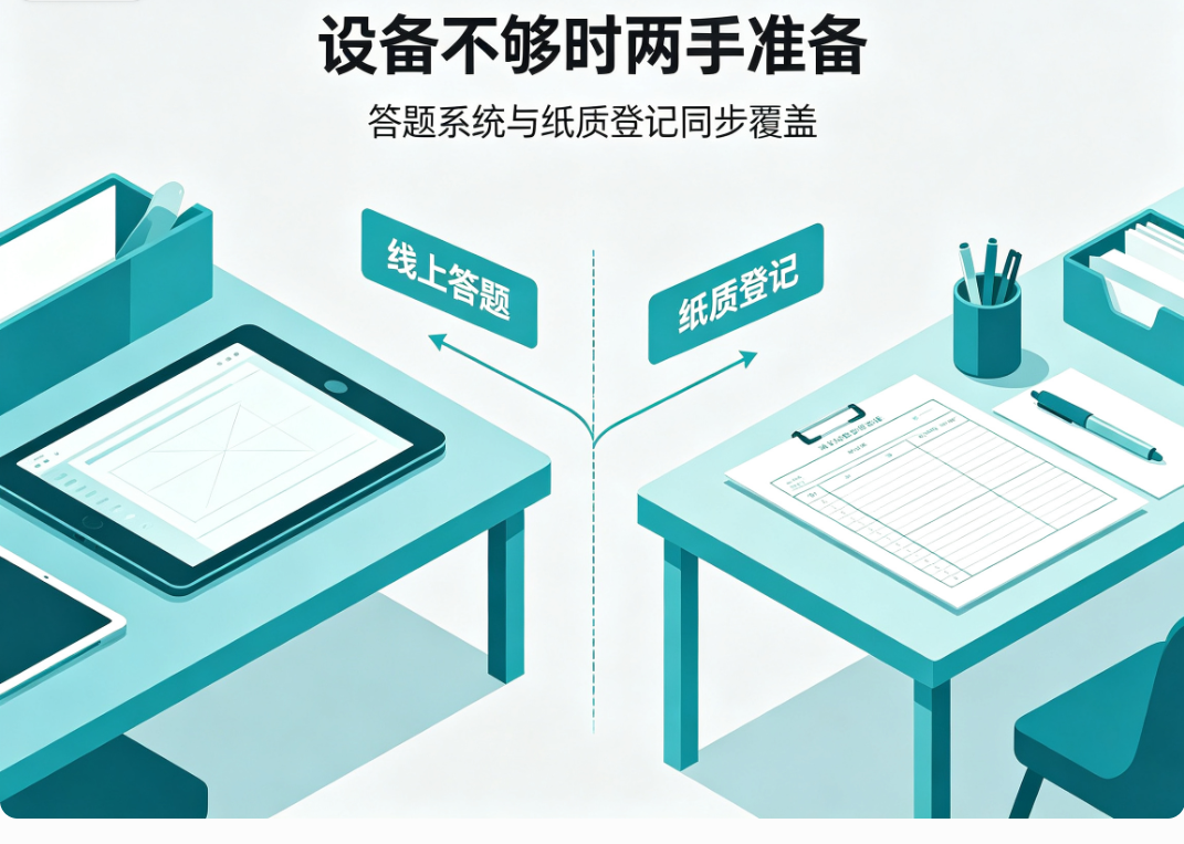 企业培训会现场答题时设备不够怎么办？答题和纸质登记要做好两手准备