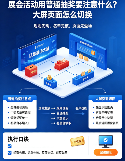 展会活动用普通抽奖要注意什么？大屏页面怎么切换