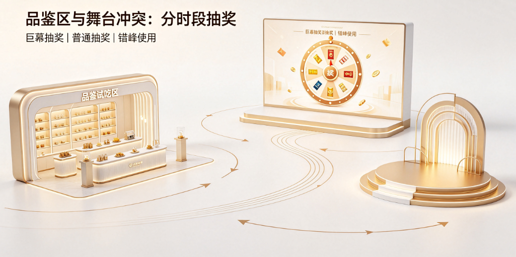 新品品鉴会抽奖时品鉴区和舞台冲突怎么办？巨幕抽奖和普通抽奖要分时段使用