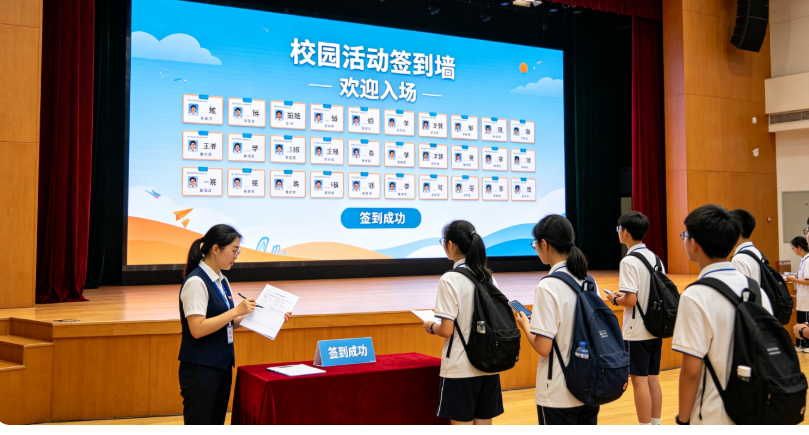 校园活动用签到墙还是3D签到？先看舞台尺寸和参与方式
