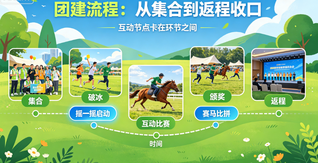 团建活动从集合到返程收口怎么排？摇一摇启动和赛马要卡在活动节点之间