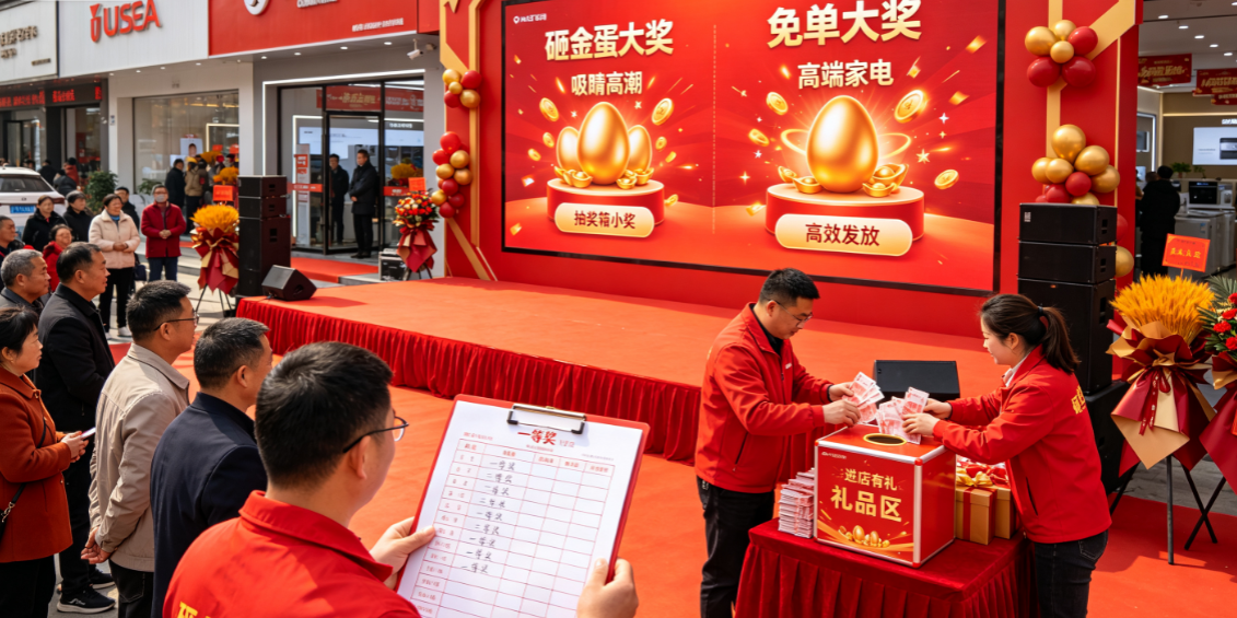 开业活动抽奖用砸金蛋还是抽奖箱？看奖品是重在吸睛效果还是重在发放效率