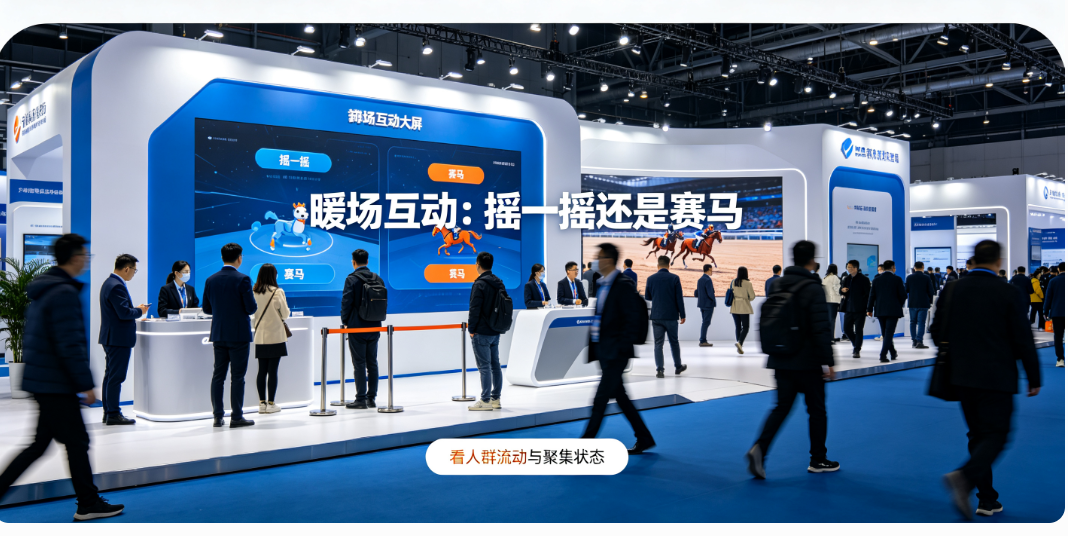 展会活动暖场用摇一摇还是赛马？看展位前的人群是流动的还是聚集的