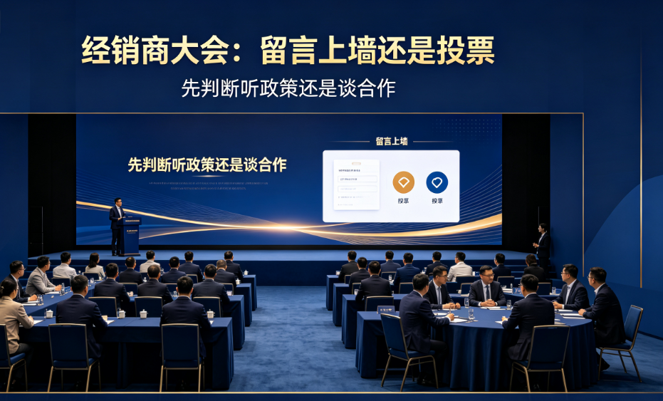 经销商大会用留言上墙还是投票？先看经销商是来听政策还是来谈合作
